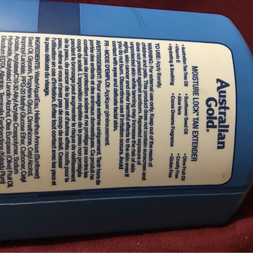 Australian gold moisture lock tan extender ultra hydrating 16 oz